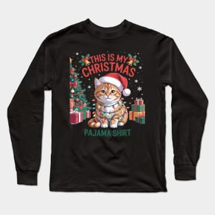 This is My Pajama British Longhair Santa Cat Lovers Long Sleeve T-Shirt